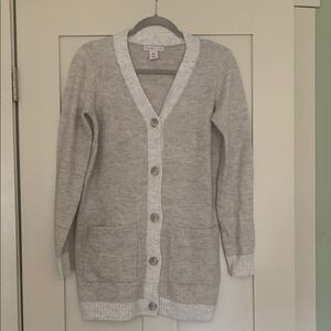 Gray Button-Up Cardigan Sweater